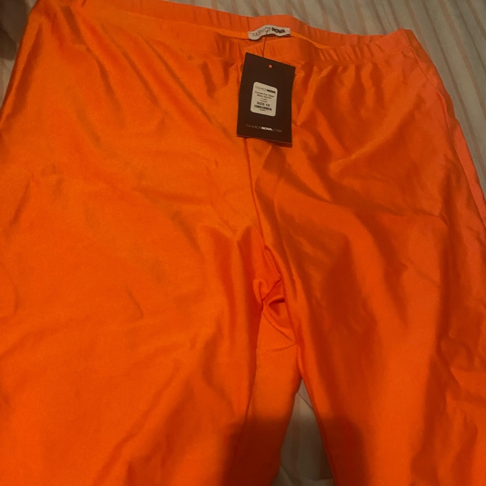 Orange Fashion Nova biker short